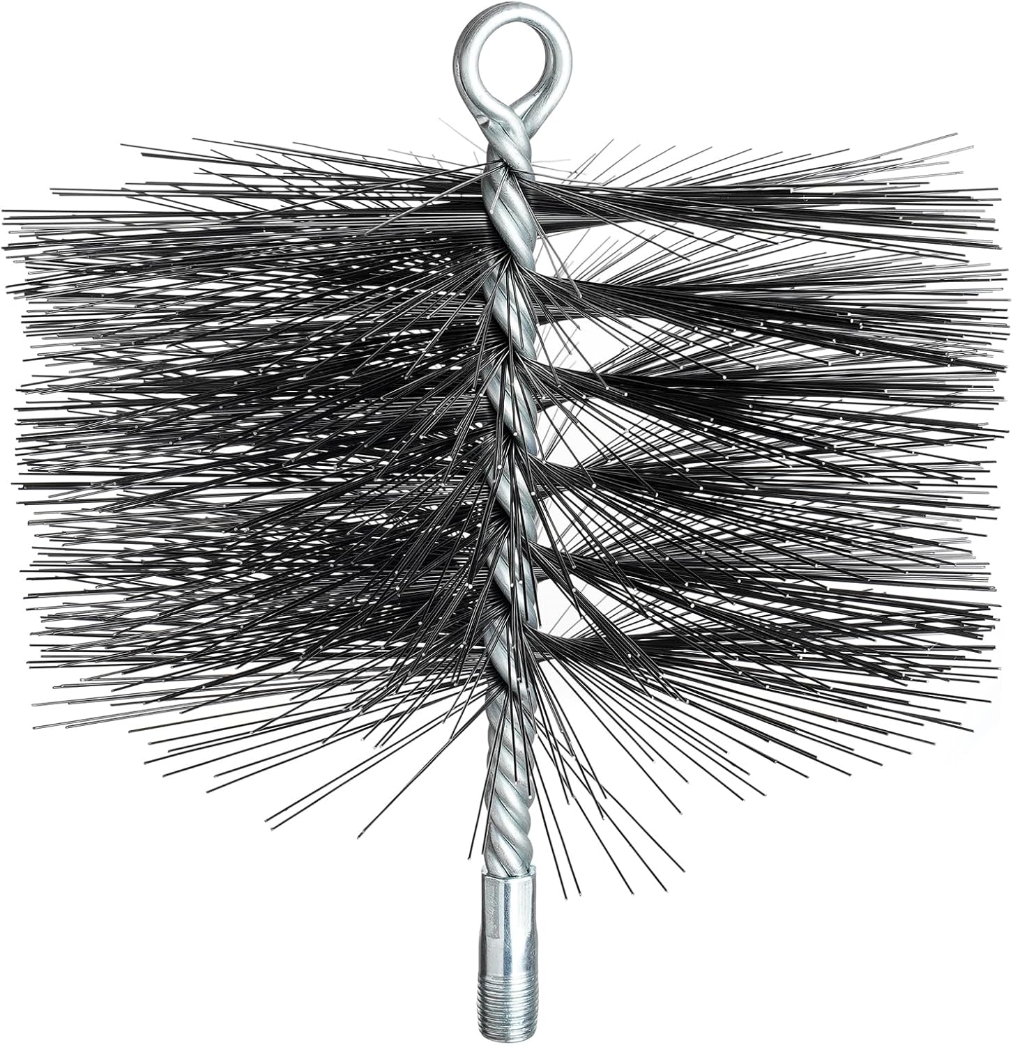 Stanbroil 8 Inch Round Steel Chimney Cleaning Brush with 1/4" NPT Fitting for Masonry Chimney Flue, Works with Most Chimney Rod Sets