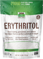 NOW Foods, Erythritol, Great-Tasting Sugar Replacement, Zero Calories, Low Glycemic Impact, Kosher, 2.5-Pound (Packaging May Vary)