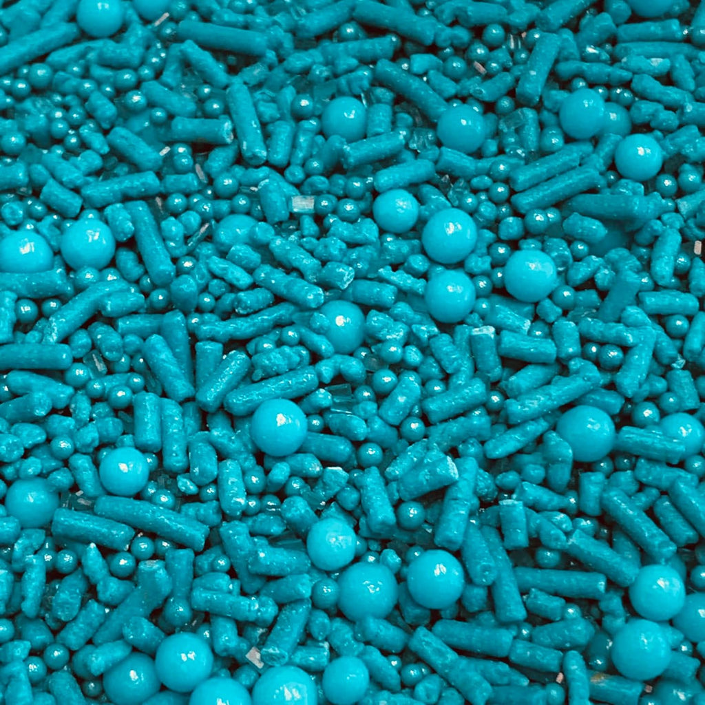 COOL MOM SPRINKLES Turquoise Sprinkles (4 oz.) – Tropical Beach Summer Themed Sprinkles for Decorating Ocean Cakes, Cupcakes, Cookies & Desserts – Mixed in the USA/Gluten-Free