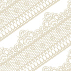 Funshowcase Ready to Use Edible Cake Lace Lattice with Small Daisy Ivory White 14-inch 10-piece Set