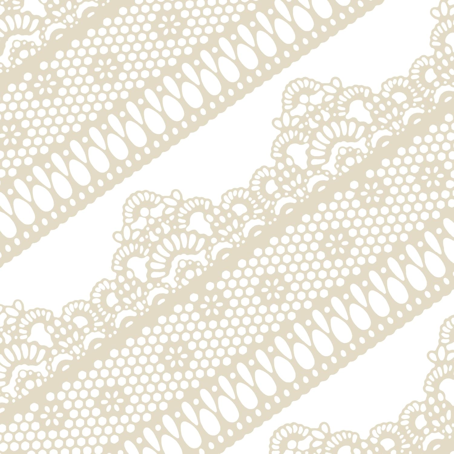 Funshowcase Ready to Use Edible Cake Lace Lattice with Small Daisy Ivory White 14-inch 10-piece Set
