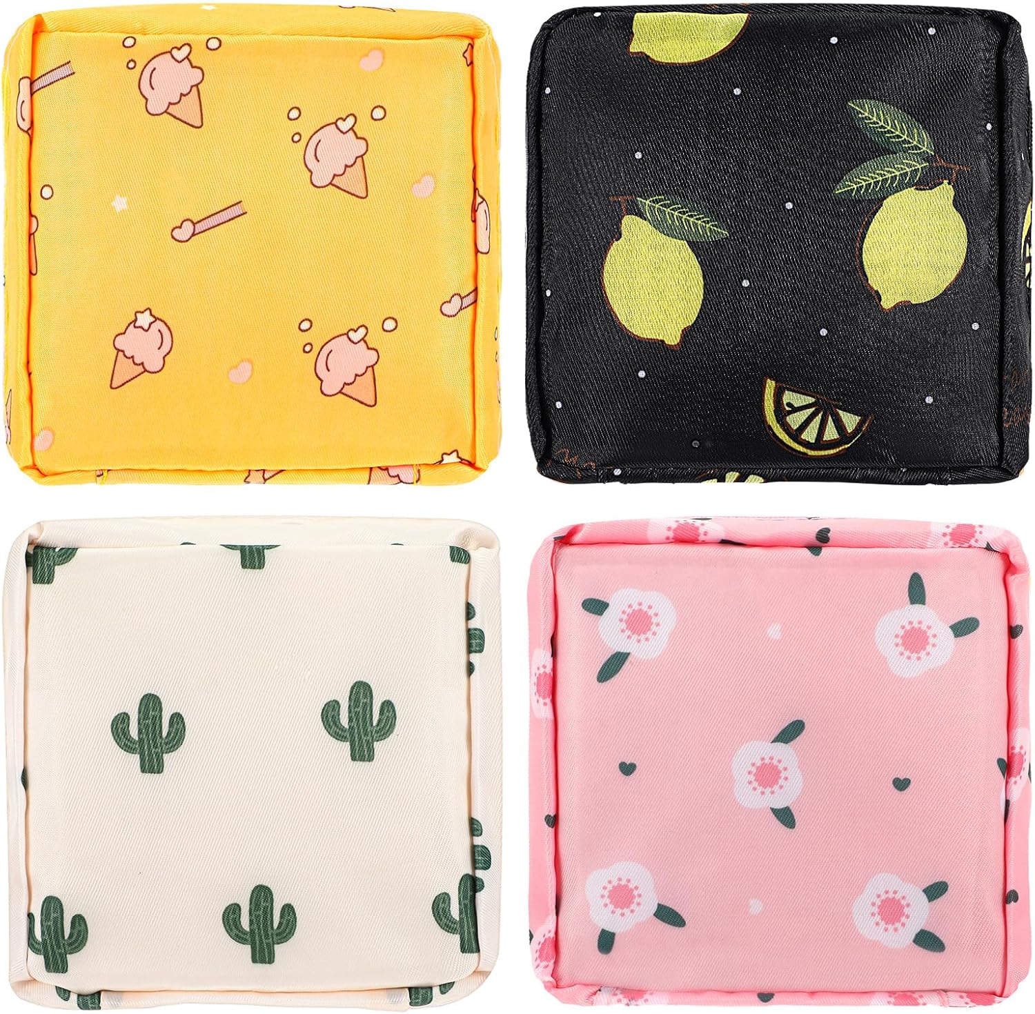 4 Pcs Period Bag Menstrual Cup Pouches Sanitary Napkin Storage Bags Portable Feminine Care Pouch Nursing Pad Holder Tampon Bags for First Period Gifts Women Teen Girls