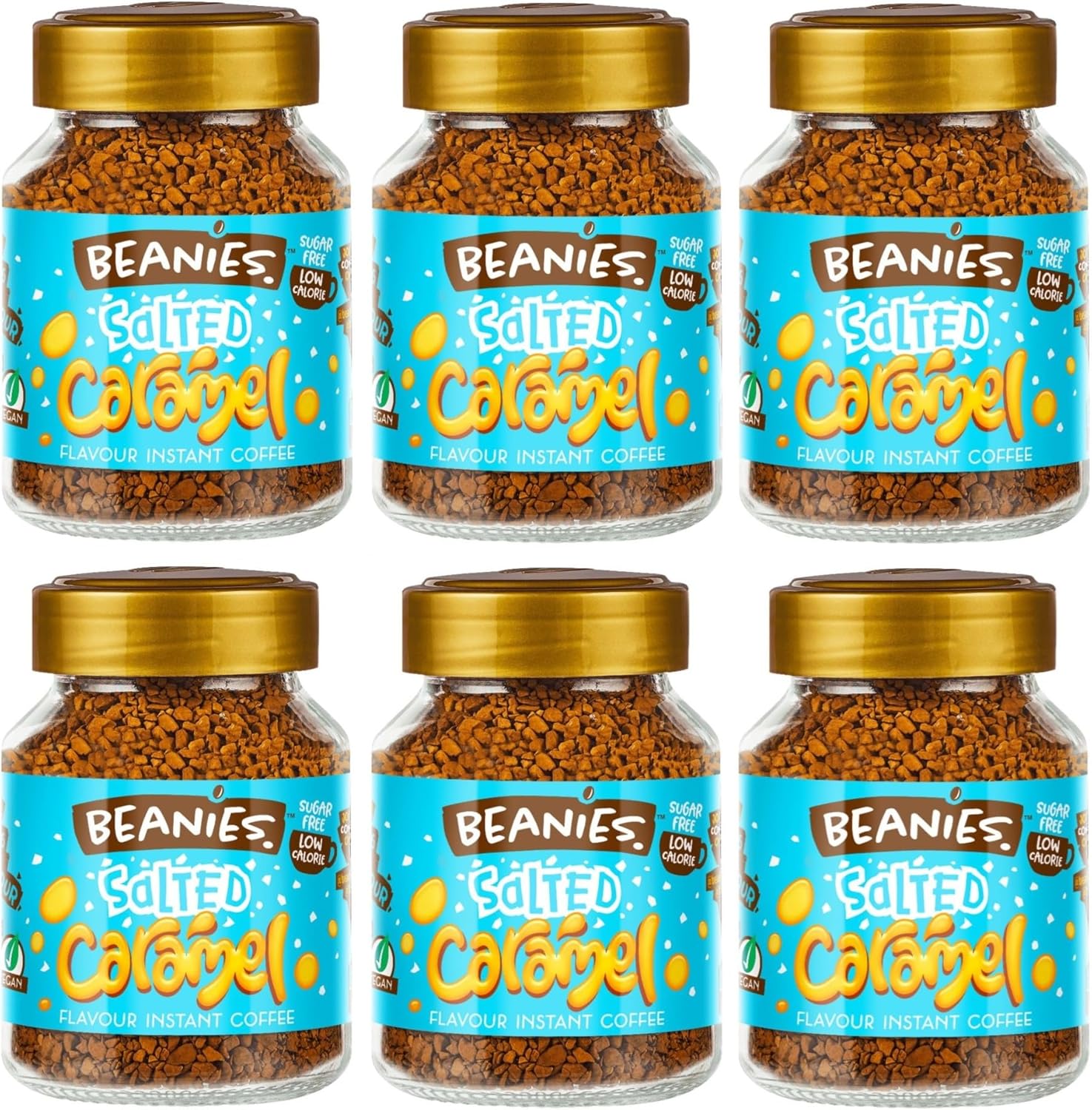 Beanies Salted Caramel Flavoured Instant Coffee 50 g (Pack of 6)