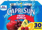 Capri Sun Fruit Punch flavored Juice Drink Blend, 30 ct Box, 6 fl oz Pouches
