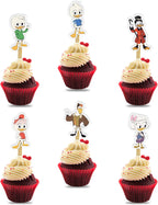 Scrog mcdck Cupcake Topper - Cartoon Duck Inspired Birthday Cupcake Decorations, Gold Coin Theme Party Picks, Fun Character Dessert Toppers for Birthday Party Supplies
