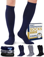 Pembrook Light Compression Socks for Men & Women - 3 Pairs | 8-15 mmhg Compression Dress Socks for Men | Support Socks