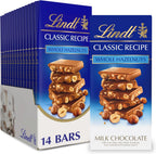 Lindt CLASSIC RECIPE Whole Hazelnut Milk Chocolate Candy Bar, Milk Chocolate Candy, 5.3 oz. (14 Pack)