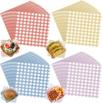 Honeydak 200 Pcs Checkered Wax Paper Sheets 7 x 7 Inch Variety Pack Checkered Deli Paper Sheets Food Basket Liners for Sandwich Burger Greaseproof Food Wrapping, Outdoor Picnic Disposable Serving