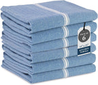 LANE LINEN Kitchen Towels Set - 100% Pure Cotton Dish Towels for Kitchen, Super Absorbent Kitchen Hand Towel, Tea Towels, Soft & Durable Dish Cloths, Pack of 6 – 14”x25”, Indigo