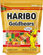 HARIBO Goldbears, Gummi Candy, 10 oz Resealable Bag, Assorted Flavors