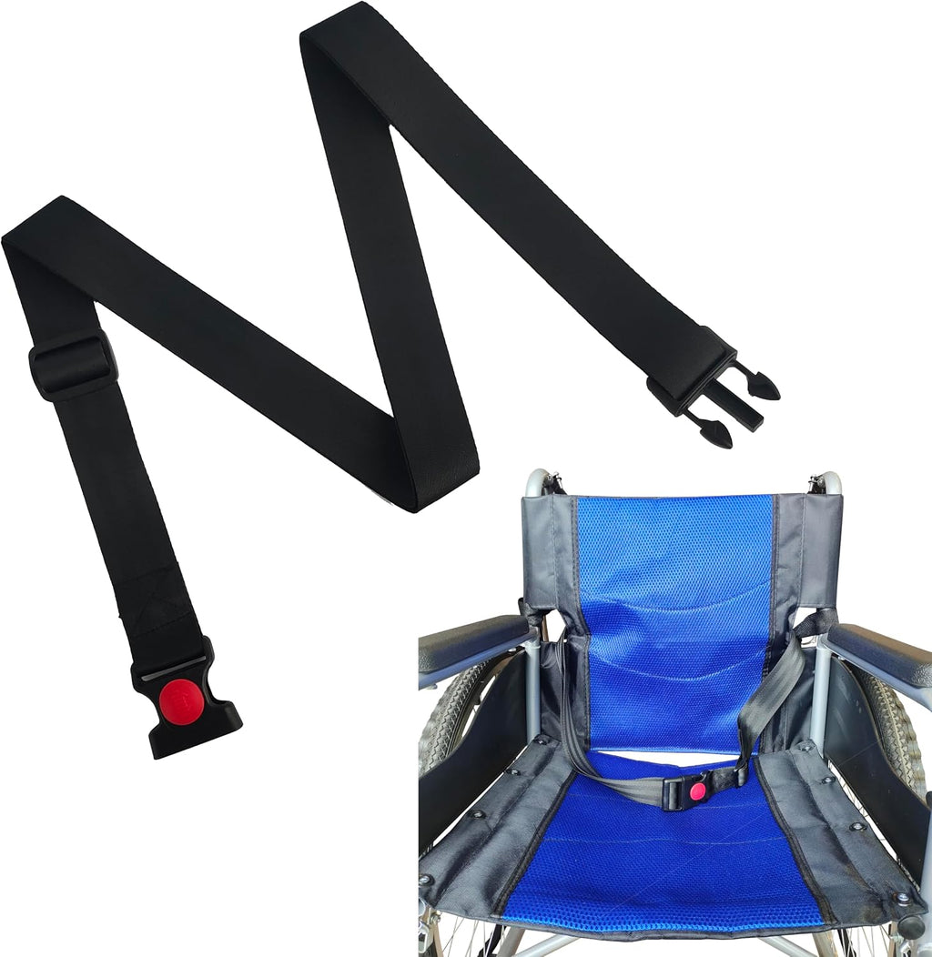 Wheelchair Safety Strap Seat Belt，80’’ Adjustable High Chair Safety Harness，Chair Strap for Elderly/Adults/Children，Patients Cares Safety Strap (Black)