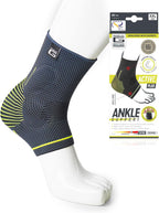 Neo-G Ankle Brace Ankle Compression Sleeve with Silicone Joint Cushions – Sprained Ankle Support for Men and Women – Breathable Targeted Compression for Sports and Daily wear - Active Plus (Small)