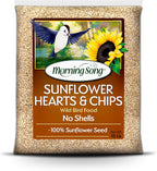 Morning Song Sunflower Hearts & Chips Wild Bird Seed – 10 lb. Premium No Mess, Shell-Free Bird Food for Outside Feeders
