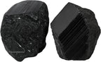 Amazing Gemstone Genuine Black Tourmaline Crystals Stone Raw Protection for Healing, Natural Rocks for Tumbling - Turmalina Negra Original (2 Pieces)