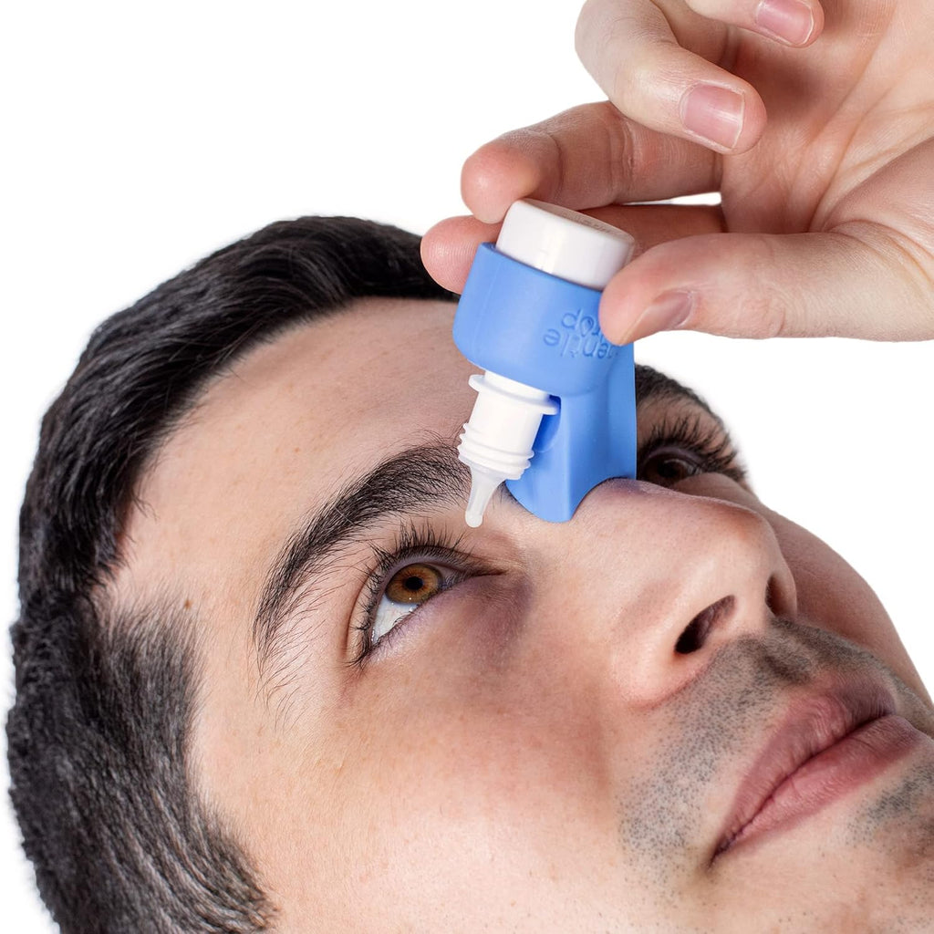 Eye Drop Guide | Reusable Silicone Aid to Help Aim Most Eyedrop Bottles | Bottle Holder Accessory Tool Assists Adults Elderly | Dispenser Invented by Doctors