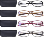 DOOViC 4 Pack Computer Reading Glasses Blue Light Blocking TR90 Sturdy Ultra Lightweight Readers for Women Men 2.5 Strength