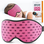 LitBear Breathable Sleep Mask, 3D Eye Mask Sleep for Side Sleepers Women Men, Light Blocking Sleeping Mask with Adjustable Strap, Soft Lightweight Eye Cover for Travel, Night Work, Nap, Office - Pink
