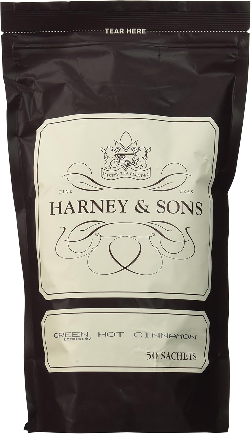Harney & Sons Bag of Sachets, Green Hot Cinnamon Spice 50 Count