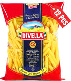 DIVELLA Penne Rigate #27, 16 Oz. (Pack of 12) - Authentic Italian Pasta Made with Durum Wheat Semolina, Perfect 'Al Dente' Texture for Every Dish