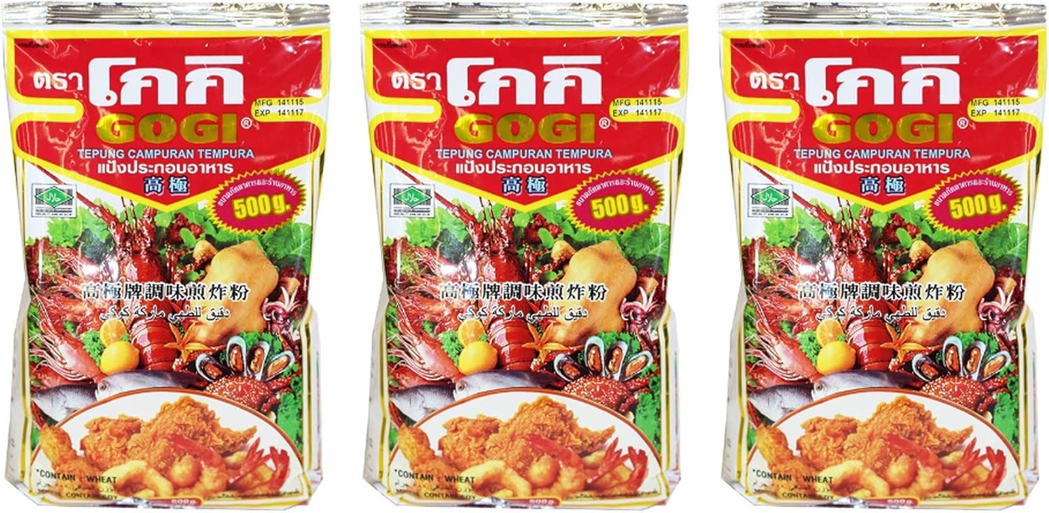 Gogi Tempura Flour Batter Mix 500g (3 Pack, Total of 3.3lbs)