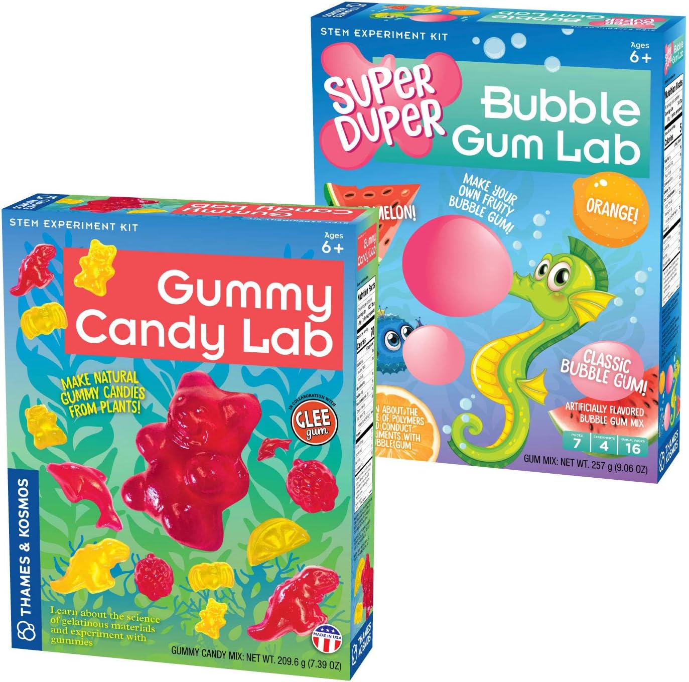 Thames & Kosmos Candy Science Experiment Kits | 2-Pack Bundle | Gummy Candy Lab & Super Duper Bubble Gum Lab | Sweet Science STEM Activity Kits | Make Your Own Yummy Candy Treats | Learn Chemistry