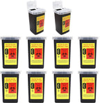 10 Pack Sharps Container Blade Disposal Containers Tattoo Syringe Needle Trash Can Case Barber Razor Storage Dispenser Biohazard Infectious Waste Case for Home Professional Use (10PCS)