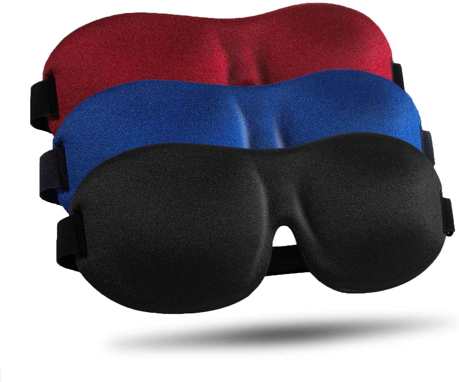 LKY DIGITAL Sleep Mask for Side Sleeper 3 Pack, Blackout 3D Eye Mask for Sleeping, Night Blindfold for Men Women