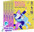 Magic Spoon Cereal - High Protein Cereals - Sugar Free Snacks & Breakfast Food - Grain & Gluten Free Cereal - Healthy Snacks for Kids & Adults - Low Carb & Keto Friendly - 4 Pack, Frosted