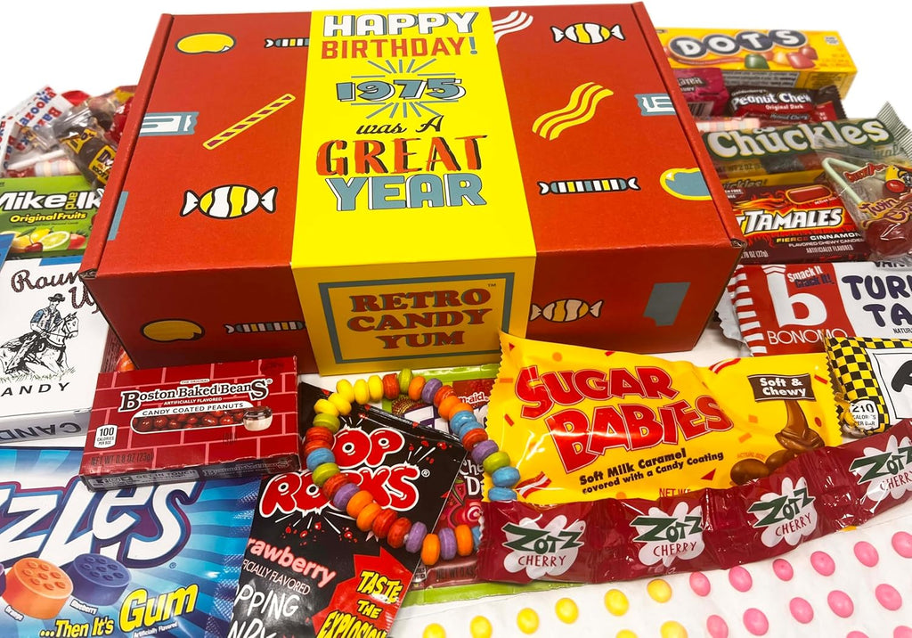1975 Retro Childhood Candy Gift Box for 51st Birthday 1970s sweets JN