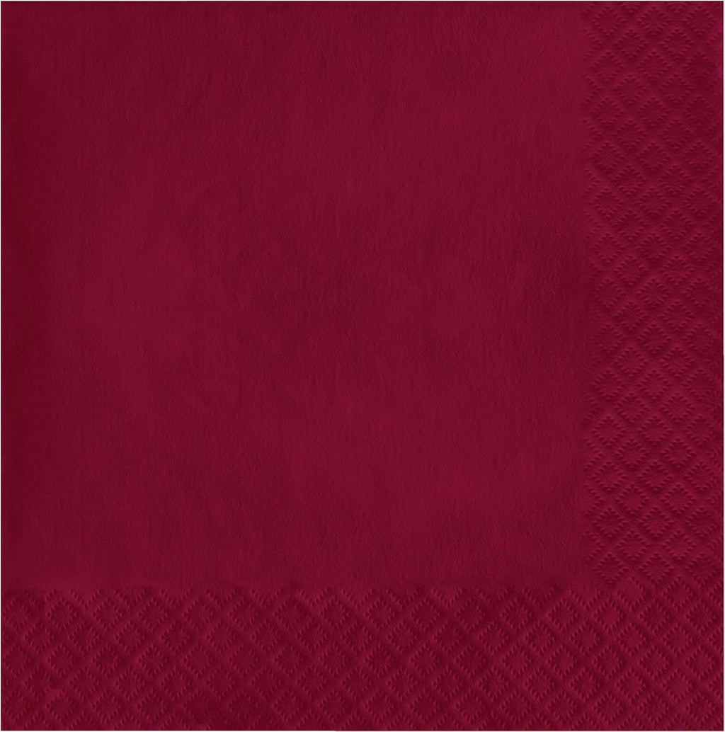 Creative Converting Touch of Color 2-Ply 50 Count Paper Lunch Napkins, Burgundy, 6.5 x 6.5-Inch