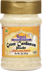 Rani Green Cardamom Pods Powder, Ground with Green Husks (Hari Elachi) 3oz (85g) PET Jar ~ All Natural | Vegan | Gluten Friendly | NON-GMO | Kosher | Product of India