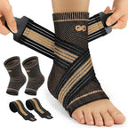 PAPLUS Ankle Brace for Women & Men, Copper Infused Compression Sleeve for Plantar Fasciitis Relief, Achilles Tendonitis Brace with Ankle Support for Sprained, Foot Pain, Sports Recovery