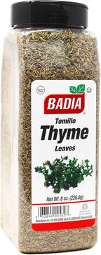 Badia Whole Thyme Leaves, 8 oz - Dried Herb for Cooking, Seasoning, and Marinades, Kosher, No Gluten