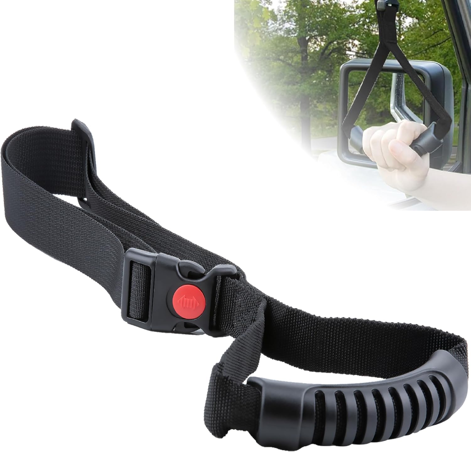 ecocstm Car Adjustable Grab Handles, Car Handle Assist, Safety Handle Portable Vehicle Support Grab Bar for Trucks, SUVs, Jeeps, Vans, Cars and ATVs (Black)