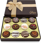 Cookies Gift Basket - Chocolate Gift Basket for Birthday Treats for Women and Men - Fancy Chocolate Covered Cookies for Gifting, 12 Count