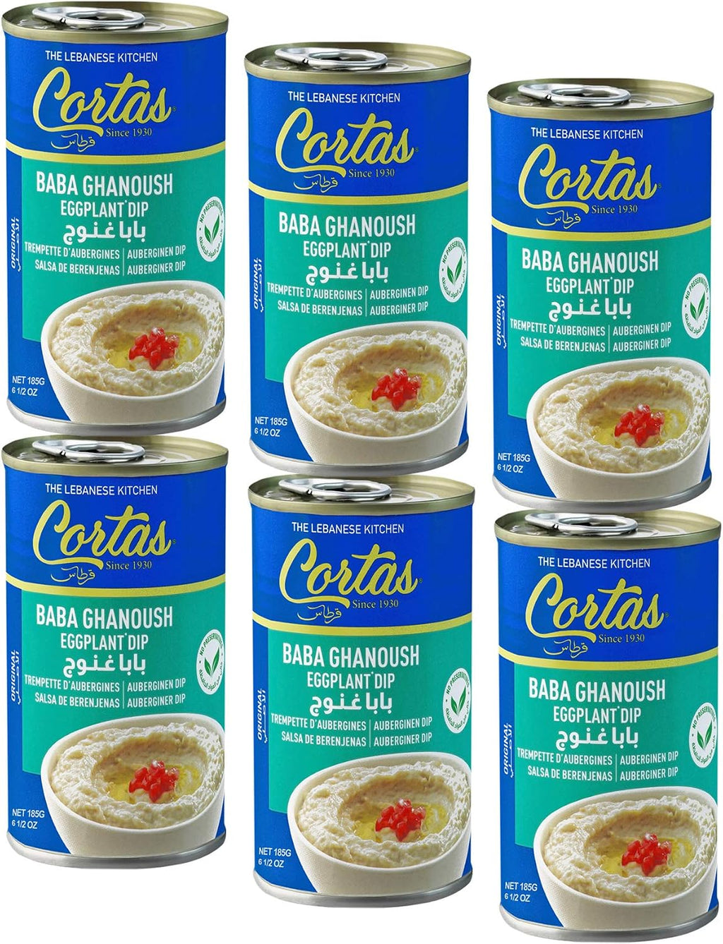 Cortas - Baba Ghanoush Eggplant Dip, 6.5 oz (Pack of 6)