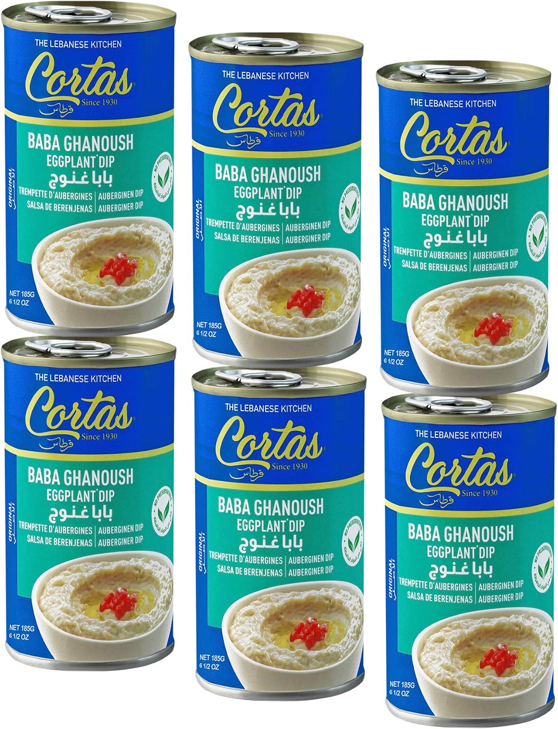 Cortas - Baba Ghanoush Eggplant Dip, 6.5 oz (Pack of 6)