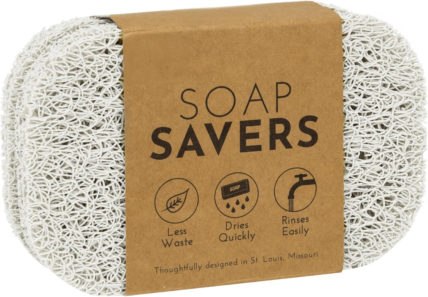 S&T INC. Bar Soap Holder for Kitchen, Bathroom, and Soap Dish, 4 Pack, White, 2.9 inches by 4.4 inches