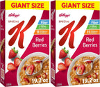 Kellogg's Special K Red Berries Breakfast Cereal,Good Source of Fiber,Giant Size,19.2 oz,(Pack of 2)