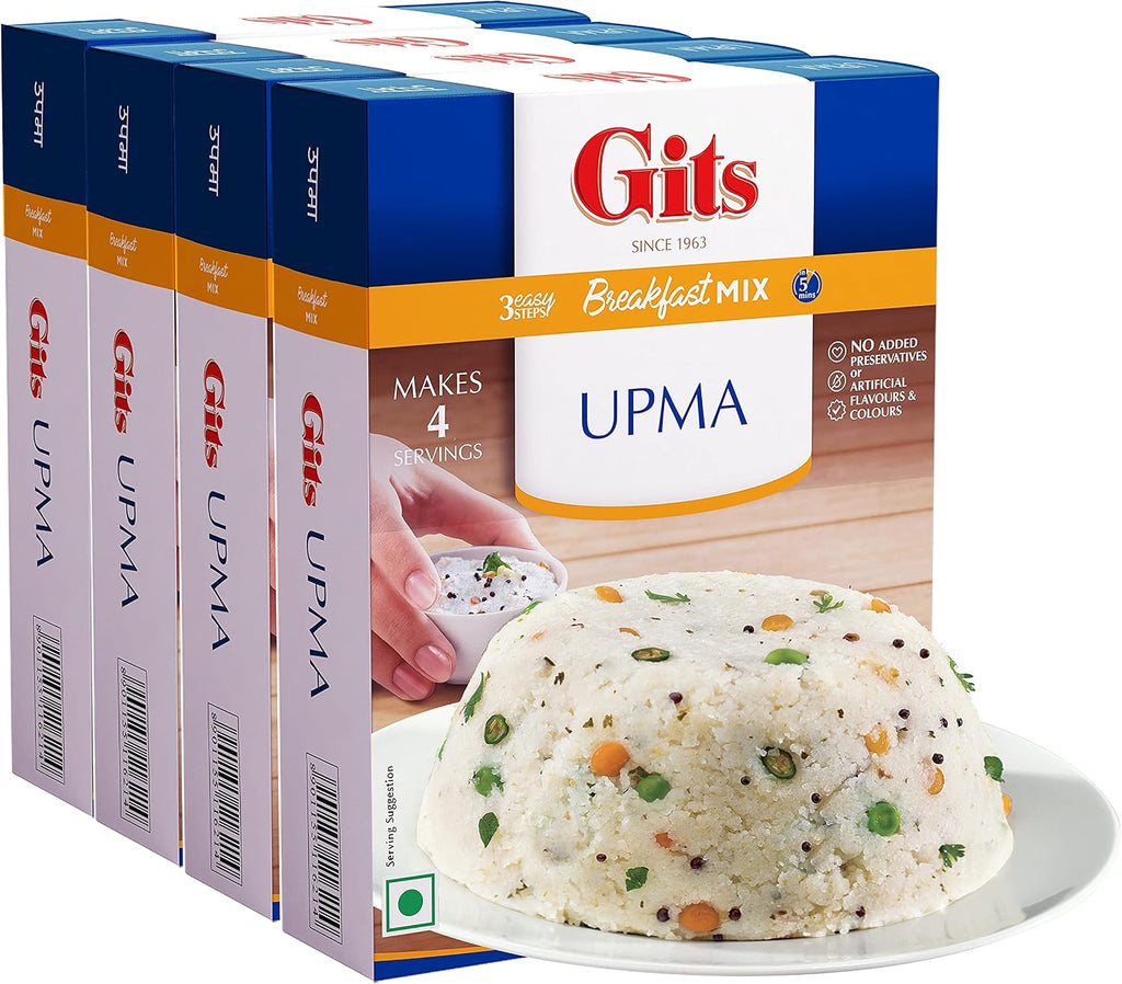 Gits Instant Upma Breakfast Mix, 800g (Pack of 4 X 200g Each)