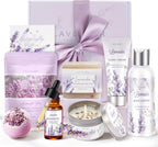 Gifts for Women, Lavender Bath and Body Gift Basket Relaxing Spa Self Care Gift, Mothers Day Gifts Happy Birthday Gift Baskets, Thank You for Mom Her Sister Wife Girlfriend Teacher Friends Friendship