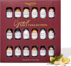 Thoughtfully Gourmet, Gourmet Salt Sampler Collection Gift Set, Vegan and Vegetarian, Uniquely Flavored Seasoning Salts Including Smoked, Truffle, Merlot, Lavender, Espresso and More, Set of 18