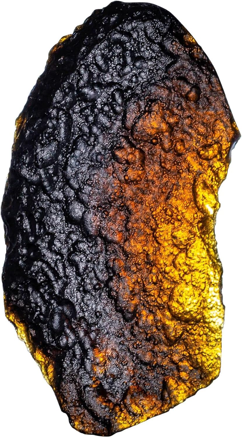 Natural Crystal Meteorite Necklace, Gold Irregular Lab Czech Meteorite Stone Pendant Energy Stone, Healing Natural Gemstone Pendant for Protection and Healing