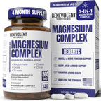 Premium Magnesium Capsules 500mg, High Absorption Formula Chelated Buffered Citrate to Support Digestion, Bone, Sleep & Muscle Health – Magnesium Complex - 120 Capsules