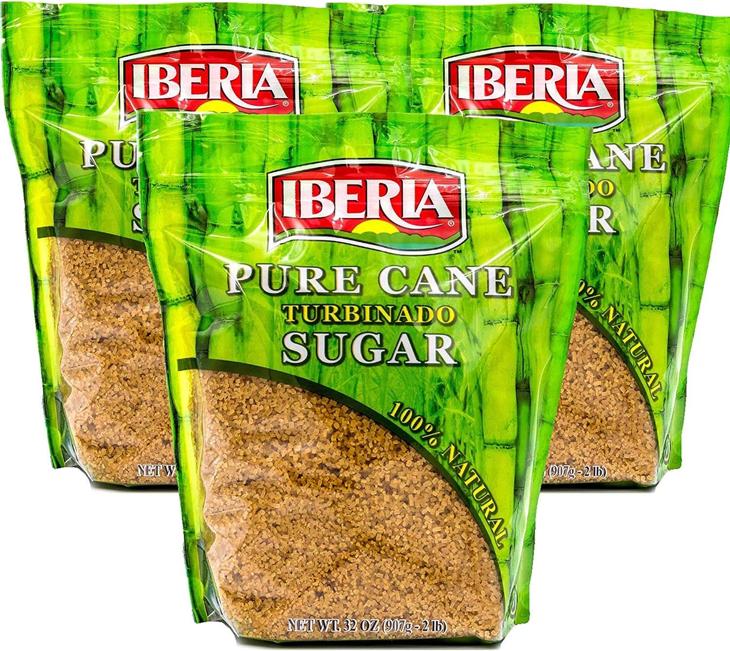 Iberia Turbinado Sugar 32 Oz (Pack Of 3), 96 Oz, brown