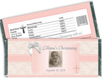 Photo Christening Personalized Wrappers for Chocolate Bars, Party Favors (Set of 12)(W724)(W733)