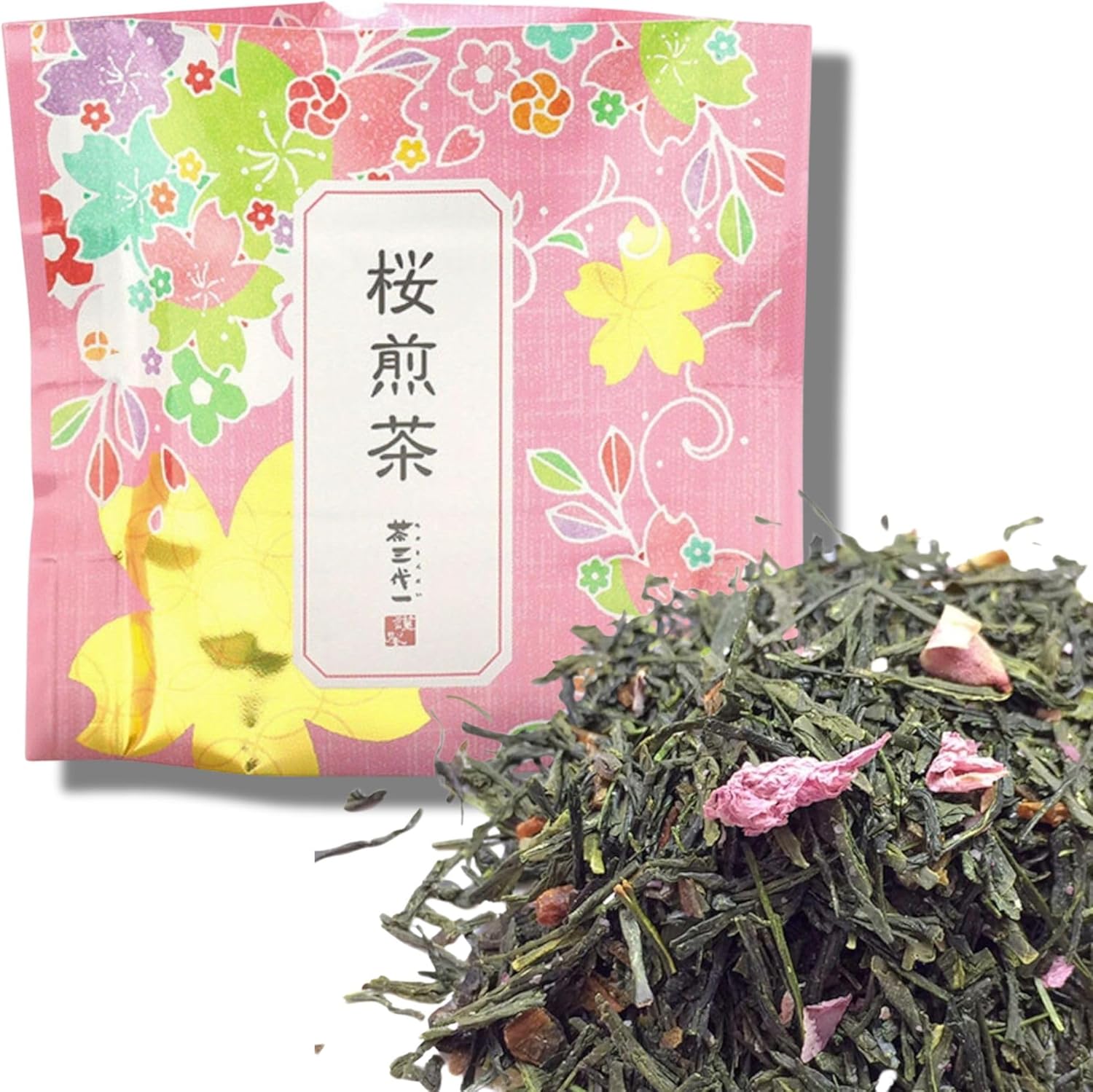 Chasandai Sakura Sencha Loose Leaf Tea, Organic Japanese Green Tea, Made in Japan, 30g - Cherry Blossom Leaf Sencha, No Artificial Flavorings or Colorings, With Sakura Petals