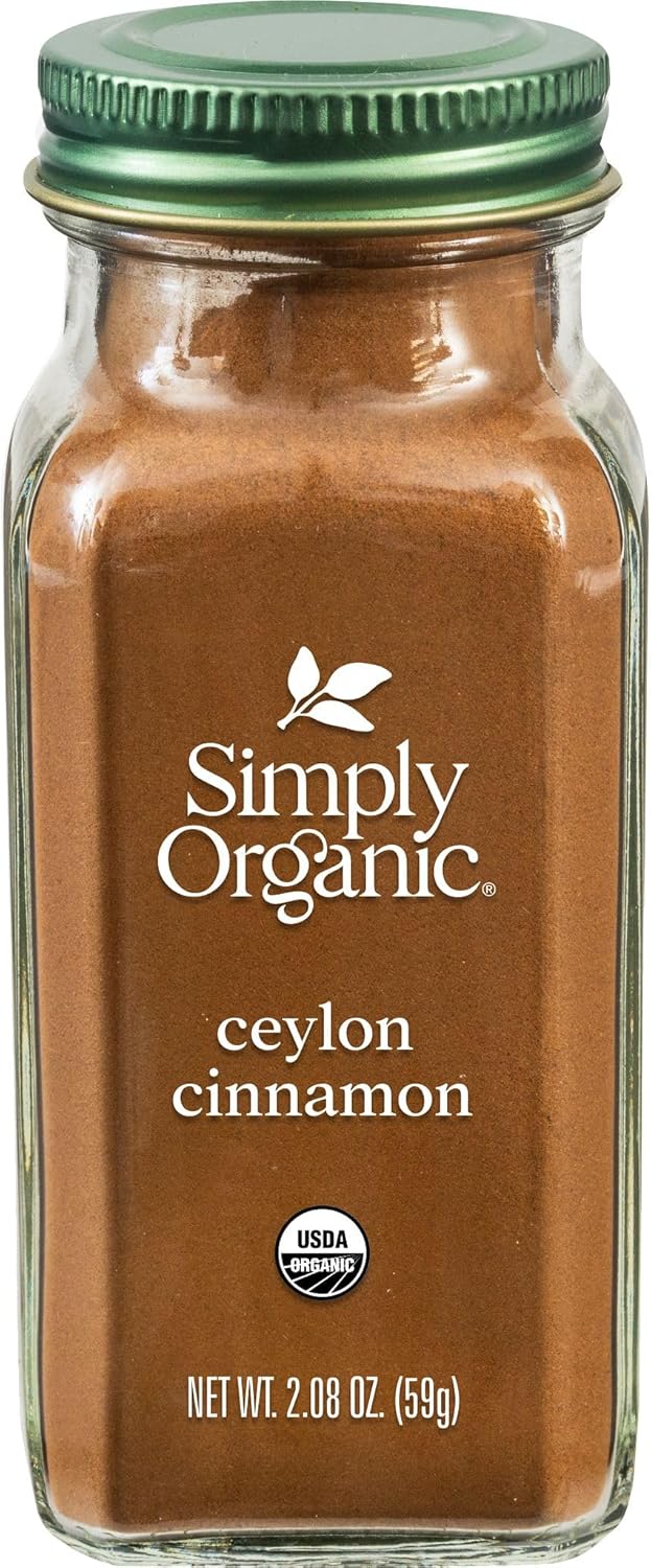 Simply Organic Ceylon Ground Cinnamon, 2.08 Ounce, Non-GMO Organic Cinnamon Powder