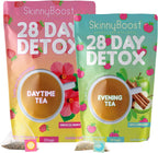 Skinny Boost Detox Tea Kit Slimming Tea for Weight, Metabolism, Energy, Bloating & Colon Cleanse – Green Tea, Herbal, Vegan, Keto, Non-GMO, Sugar-Free-2 PACK –1 Daytime Hibiscus (28 Bags) + 1 Evening Apple -(14 Bags)