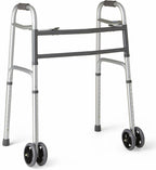 Medline Heavy-Duty Bariatric Folding Walker with 5” Wheels and Durable Handles, 500 lb. Weight Capacity